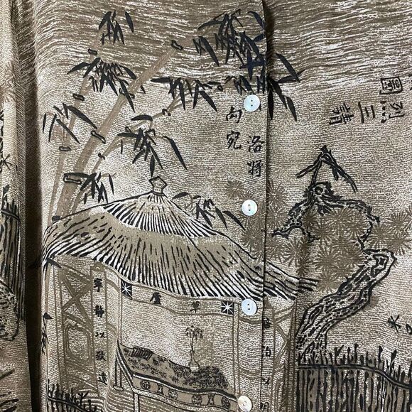 Vintage Chico's Japanese Print Rayon Button Up Blouse RARE - Picture 4 of 10